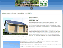 Tablet Screenshot of hindsmetalbuildings.com